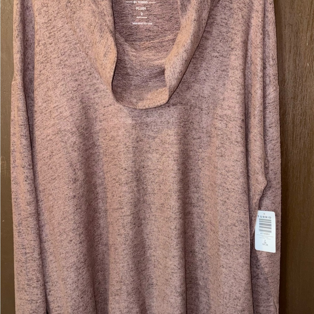 NWT - TORRID dusty rose/brown cowl neck sweater.  VERY comfortable.
Never Worn.